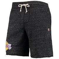 Men's Homage Charcoal Los Angeles Lakers Primary Logo Tri-Blend Sweat Shorts