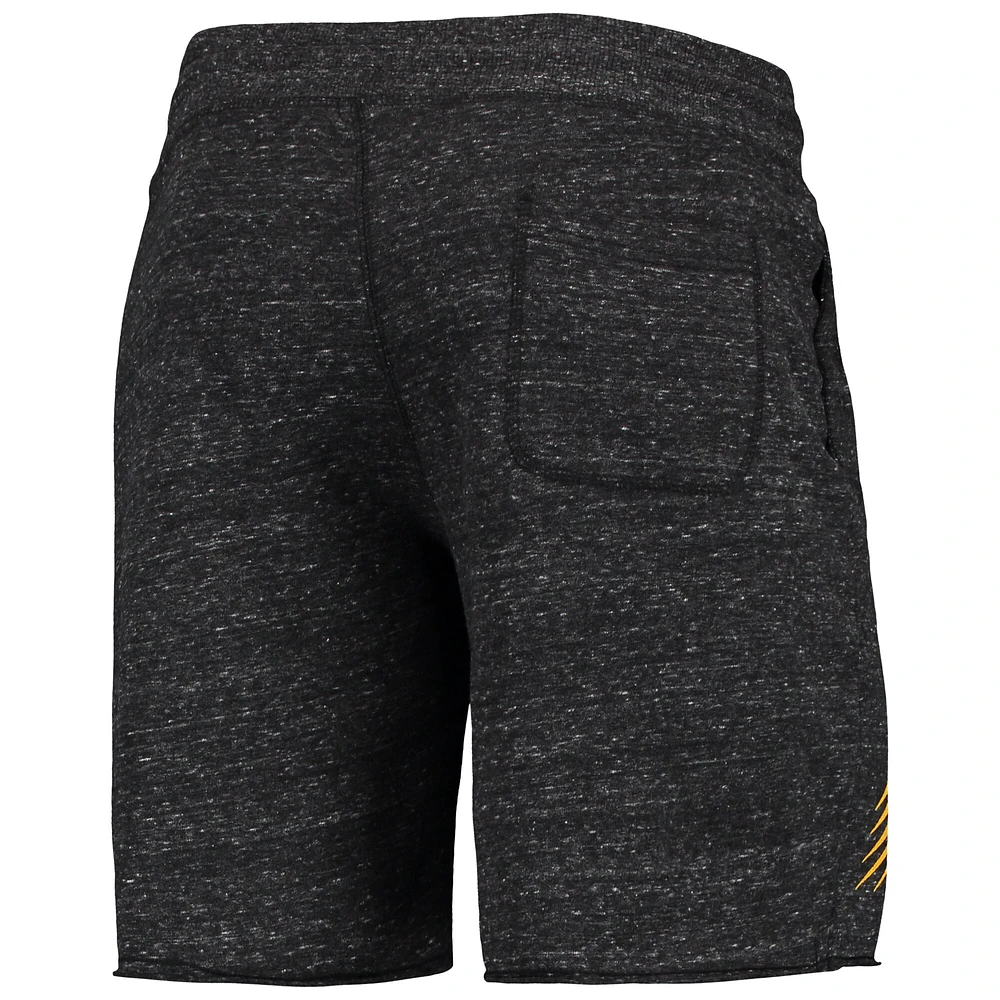 Men's Homage Charcoal Los Angeles Lakers Primary Logo Tri-Blend Sweat Shorts