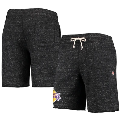 Men's Homage Charcoal Los Angeles Lakers Primary Logo Tri-Blend Sweat Shorts