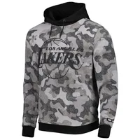 Men's Hugo Boss x NBA Black Los Angeles Lakers Camo Pullover Hoodie