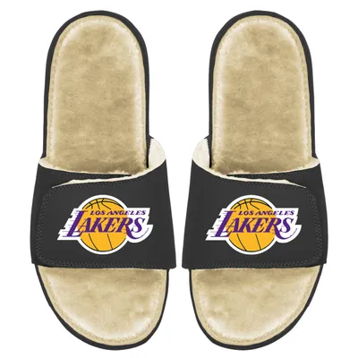 Los Angeles Lakers ISlide Men's Faux Fur Slide Sandals - Black/Tan