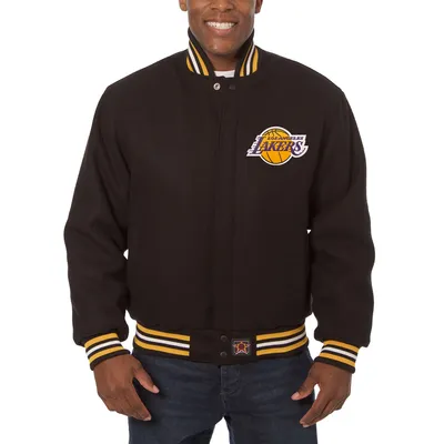 Los Angeles Lakers JH Design Big & Tall All Wool Jacket with Leather Logo - Black