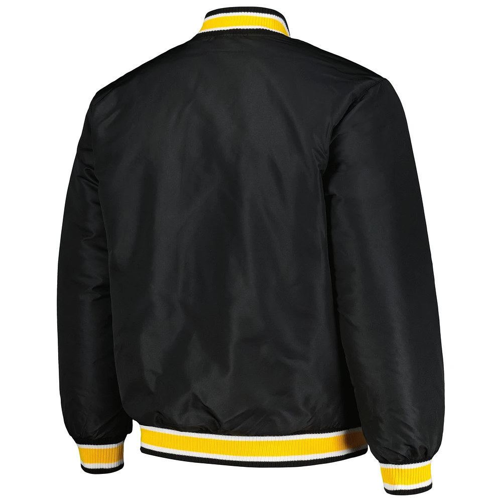 Men's JH Design Black Los Angeles Lakers Reversible Melton Full-Snap Jacket