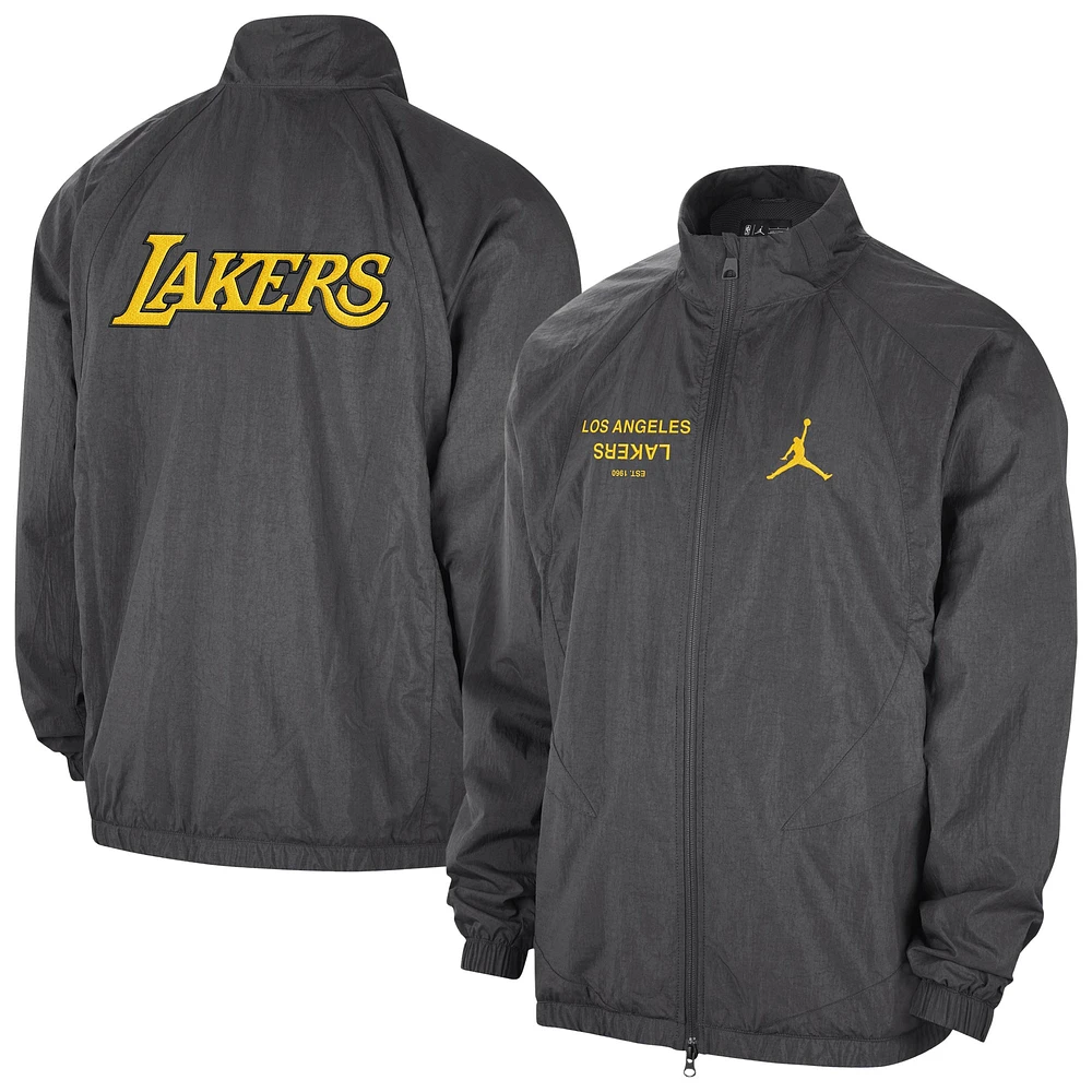 Men's Jordan Brand Gray Los Angeles Lakers Courtside Statement Edition Jumpman Jam Full-Zip Jacket