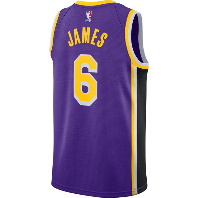 Homme Jordan Brand LeBron James Violet Los Angeles Lakers 2020/21 Swingman - Maillot Édition Statement