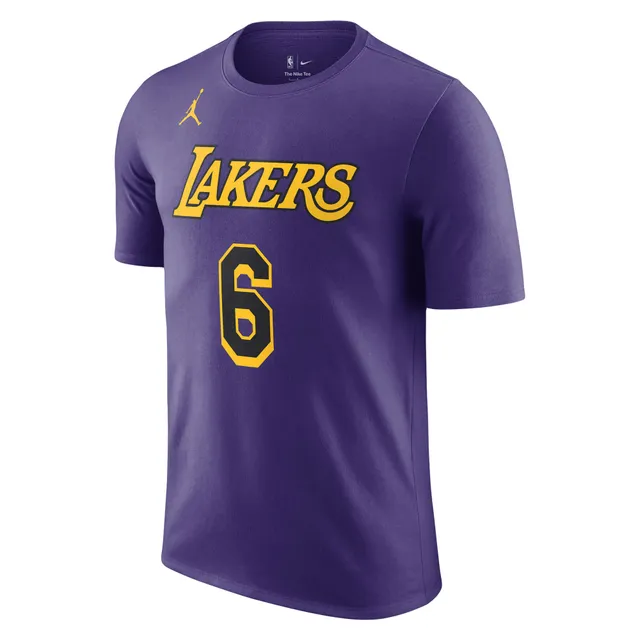 Nike Men's 2022-23 City Edition Los Angeles Lakers Purple Essential Long Sleeve Shirt, Large