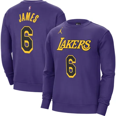 LeBron James Los Angeles Lakers Jordan Brand Statement Name & Number Pullover Sweatshirt - Purple