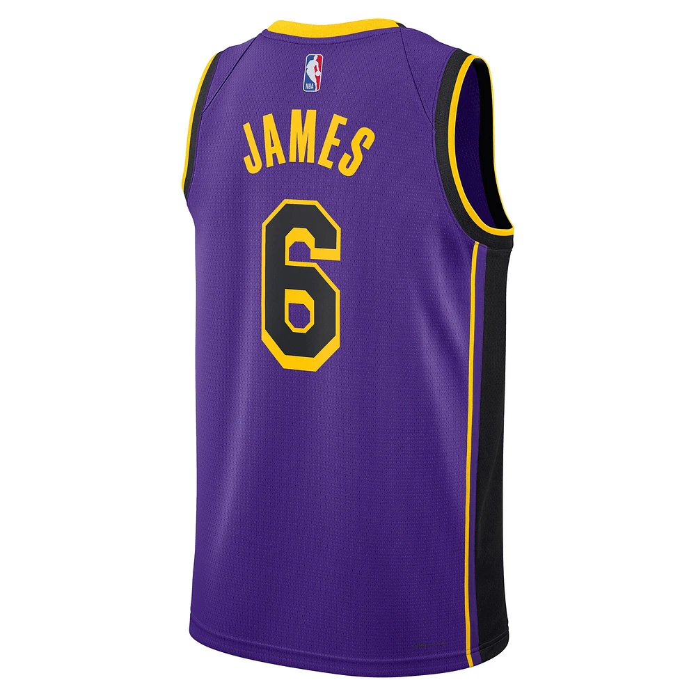 Maillot Jordan Brand LeBron James pour Homme Los Angeles Lakers Swingman Replica - Statement Edition