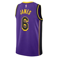 Maillot Jordan Brand LeBron James pour Homme Los Angeles Lakers Swingman Replica - Statement Edition