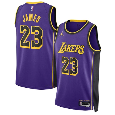 Maillot Jordan Brand violet Los Angeles Lakers Swingman Replica pour homme - Édition Statement