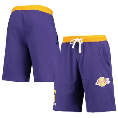 LeBron James Los Angeles Lakers Name & Number French Terry Shorts - Purple