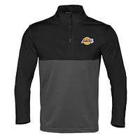 Haut à fermeture éclair quart de tour pour homme Levelwear noir/noir Los Angeles Lakers Pursue