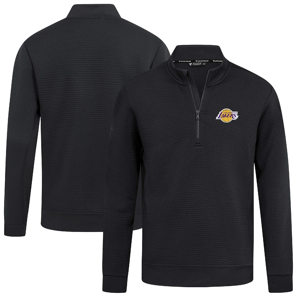 Pull noir à fermeture éclair quart de tour Accolade Cushion pour homme Levelwear Los Angeles Lakers
