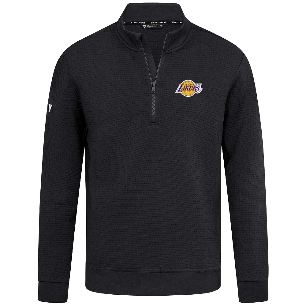 Pull noir à fermeture éclair quart de tour Accolade Cushion pour homme Levelwear Los Angeles Lakers