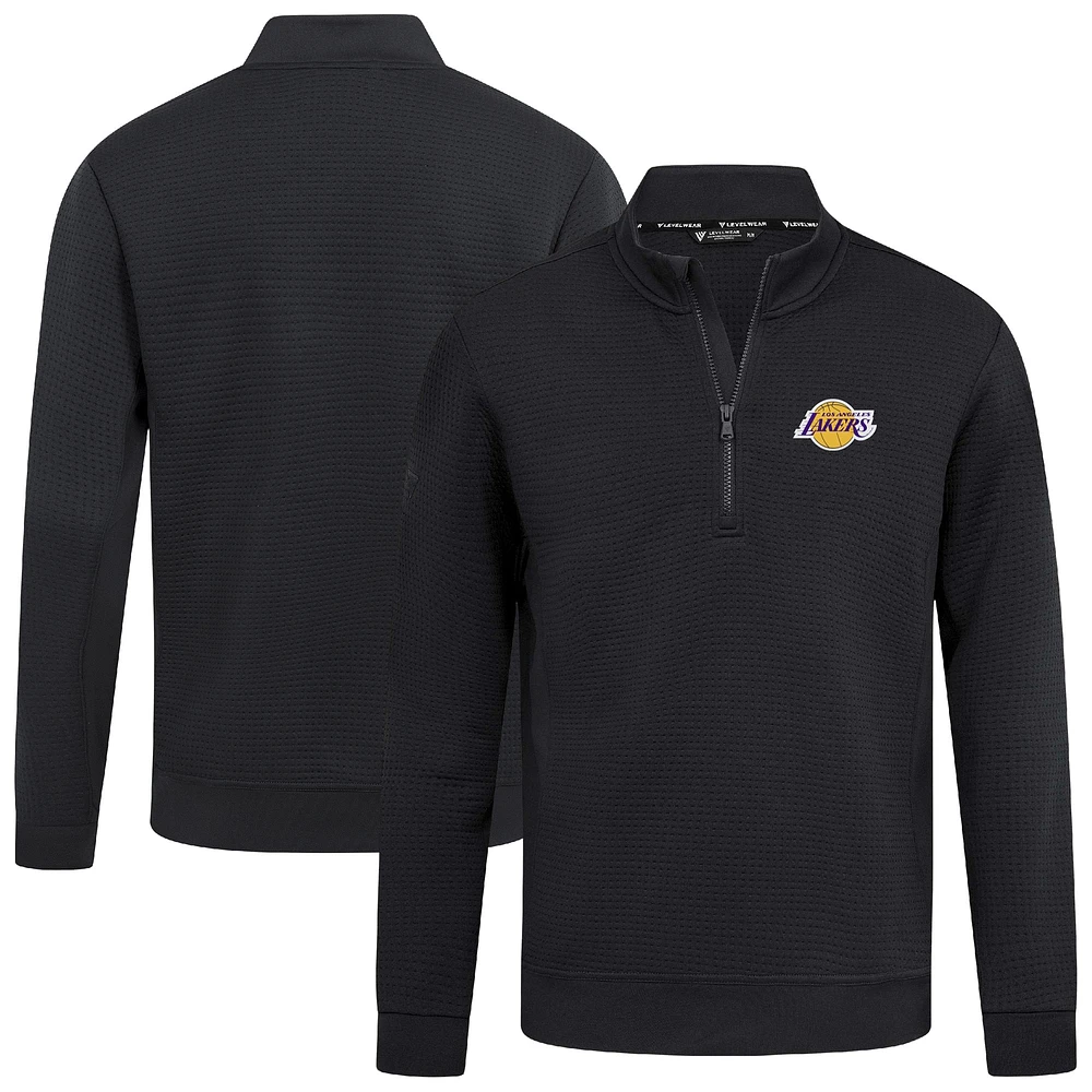 Pull noir à fermeture éclair quart de tour Accolade Cushion pour homme Levelwear Los Angeles Lakers
