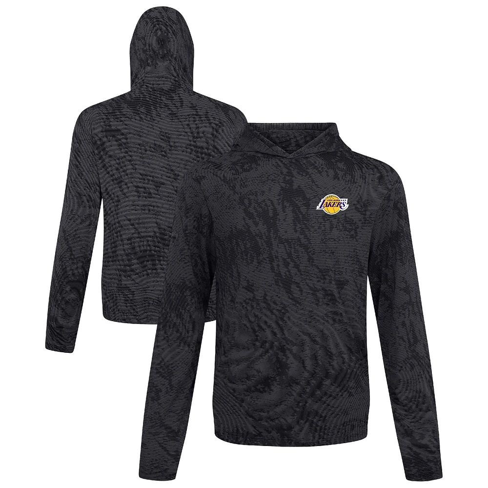 Men's Levelwear Black Los Angeles Lakers Platform Pullover Hoodie