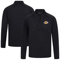 Men's Levelwear Black Los Angeles Lakers Volley Quarter-Zip Top