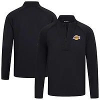 Men's Levelwear Black Los Angeles Lakers Volley Quarter-Zip Top