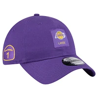 Casquette ajustable 9TWENTY pour homme avec patch Victory Grove de Los Angeles Lakers New Era violet