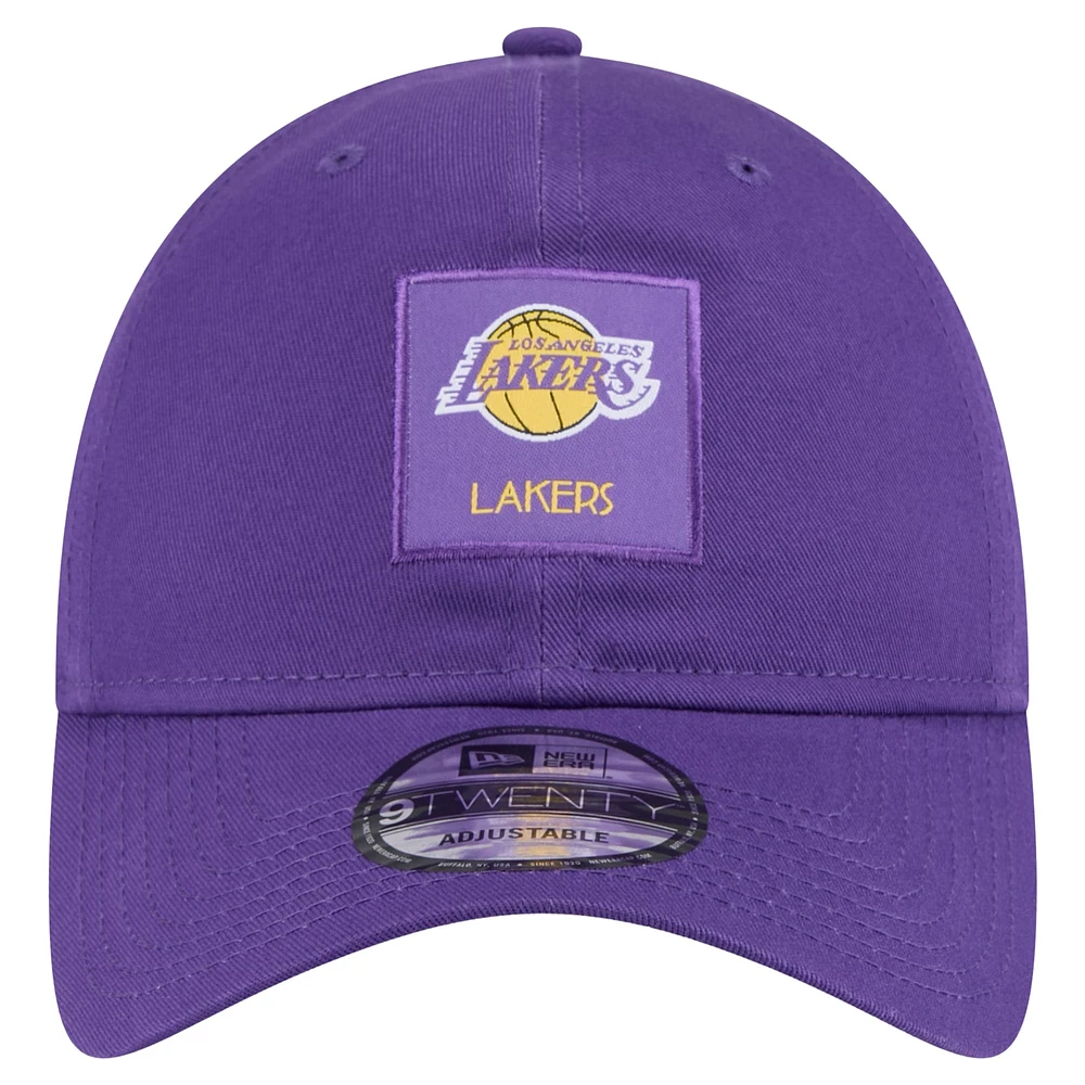 Casquette ajustable 9TWENTY pour homme avec patch Victory Grove de Los Angeles Lakers New Era violet