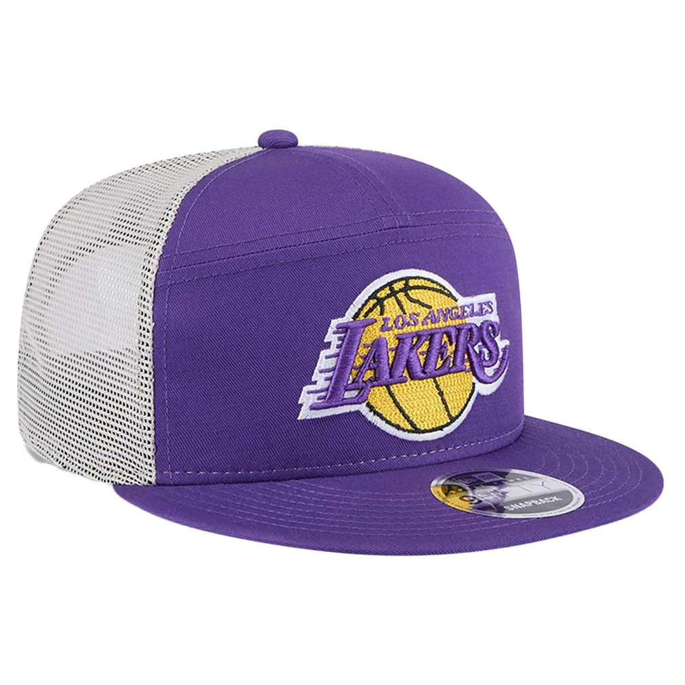 Men's Los Angeles Lakers  New Era Purple Victory Grove Split Panel 9FIFTY Snapback Hat