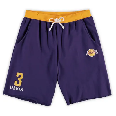 Anthony Davis Los Angeles Lakers Majestic Big & Tall French Terry Name Number Shorts - Purple