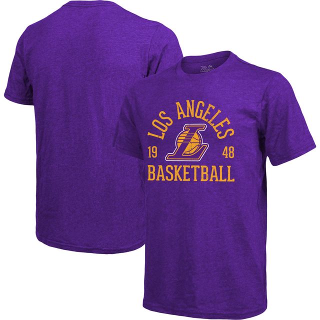 Majestic Threads pour homme violet chiné Los Angeles Lakers Ball Hog Logo T-shirt triple mélange