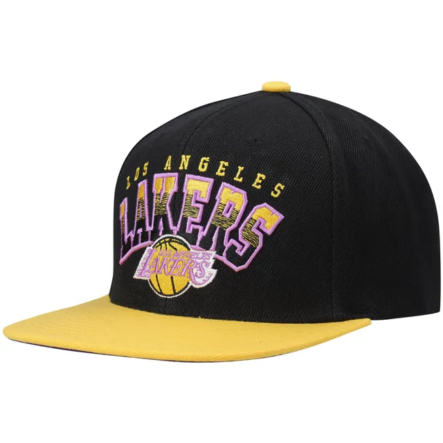 Men's Mitchell & Ness Black Los Angeles Lakers Hardwood Classics Timeline  Fitted Hat