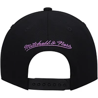 Men's Mitchell & Ness  Black/White Los Angeles Lakers Hardwood Classics Wear Away Visor Snapback Hat