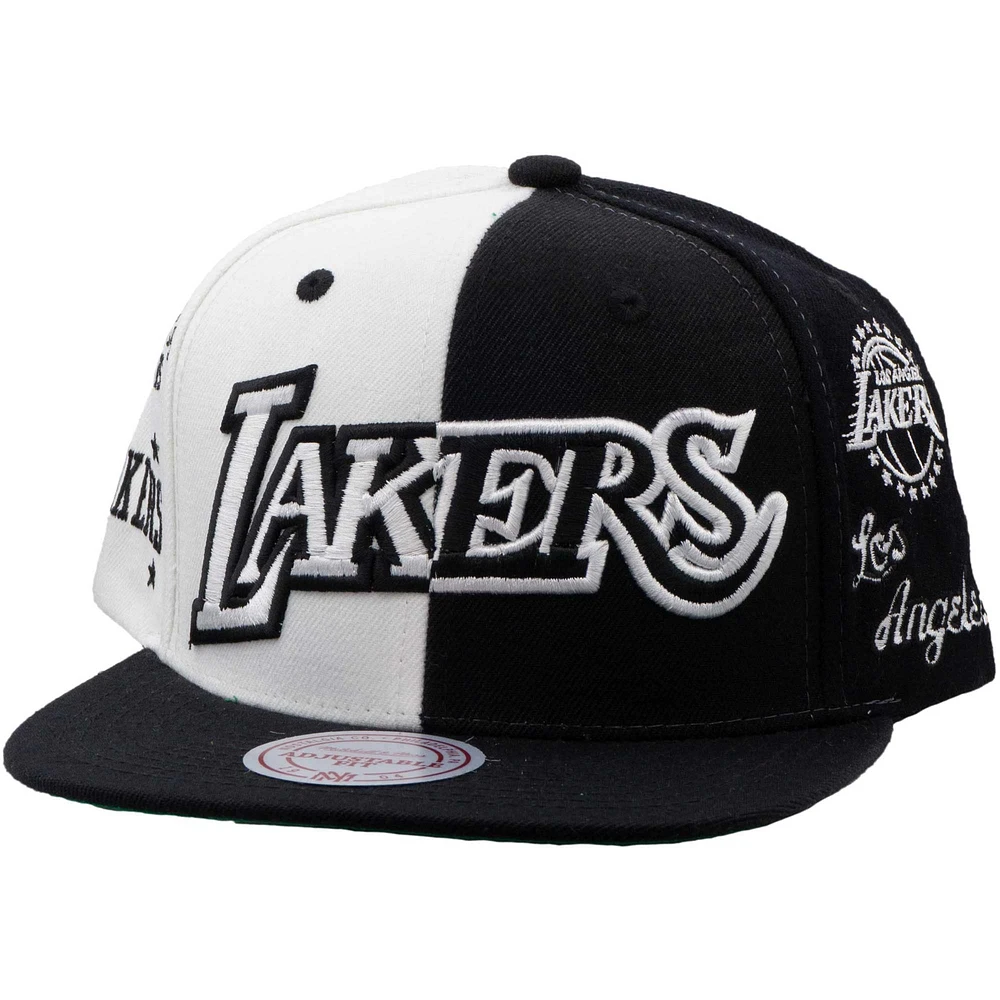 Mitchell & Ness pour homme Noir/Blanc Los Angeles Lakers Hardwood Classics Night & Day Snapback - Casquette