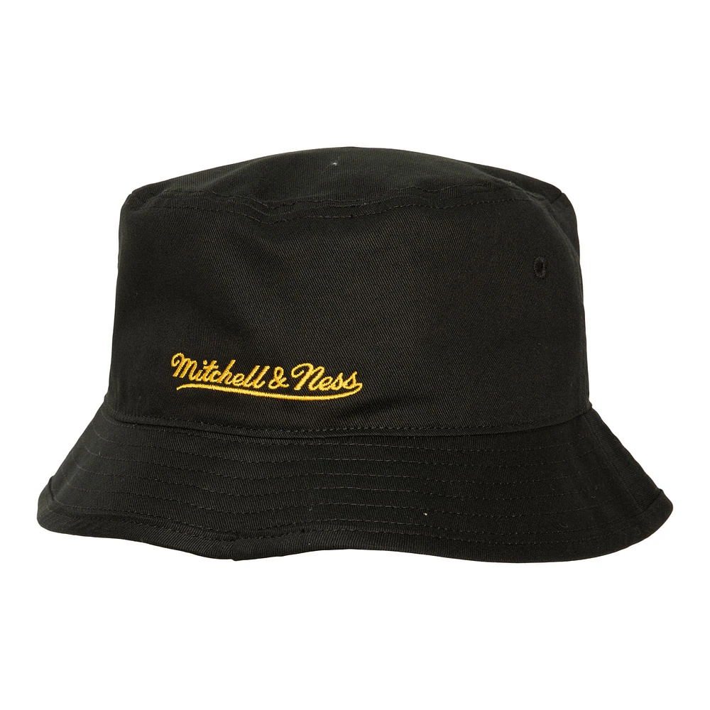 Men's Mitchell & Ness Black Los Angeles Lakers 50th Anniversary Bucket Hat