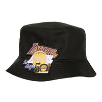 Chapeau bob noir 50e anniversaire des Los Angeles Lakers Mitchell & Ness pour hommes