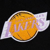 Men's Mitchell & Ness  Black Los Angeles Lakers Hardwood Classics Blackout Collection Full-Snap Varsity Jacket