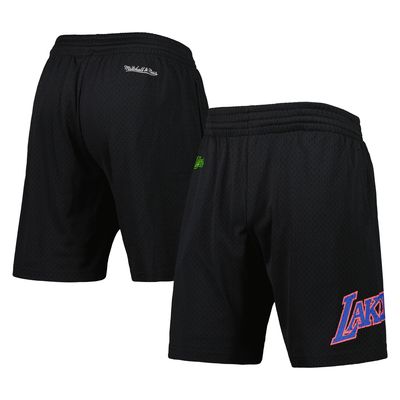 Men's Mitchell & Ness Black Los Angeles Lakers Hardwood Classics Color Bomb Energy Shorts