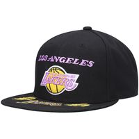 Men's Mitchell & Ness Black Los Angeles Lakers Hardwood Classics Front Loaded Snapback Hat