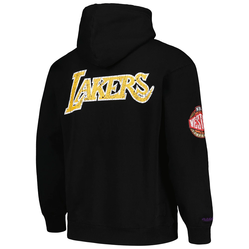 Men's Mitchell & Ness Black Los Angeles Lakers Hardwood Classics OG 2.0 Pullover Hoodie