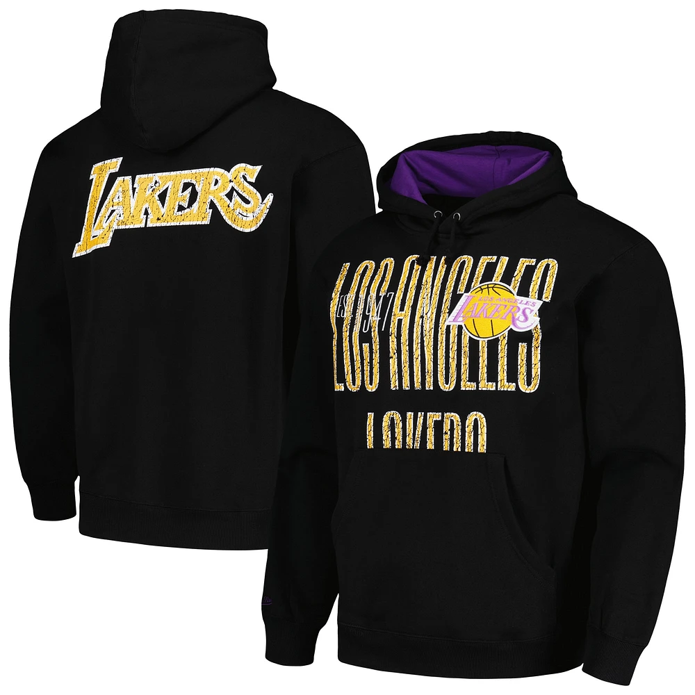 Sweat à capuche noir Mitchell & Ness Los Angeles Lakers Hardwood Classics OG 2.0 pour hommes