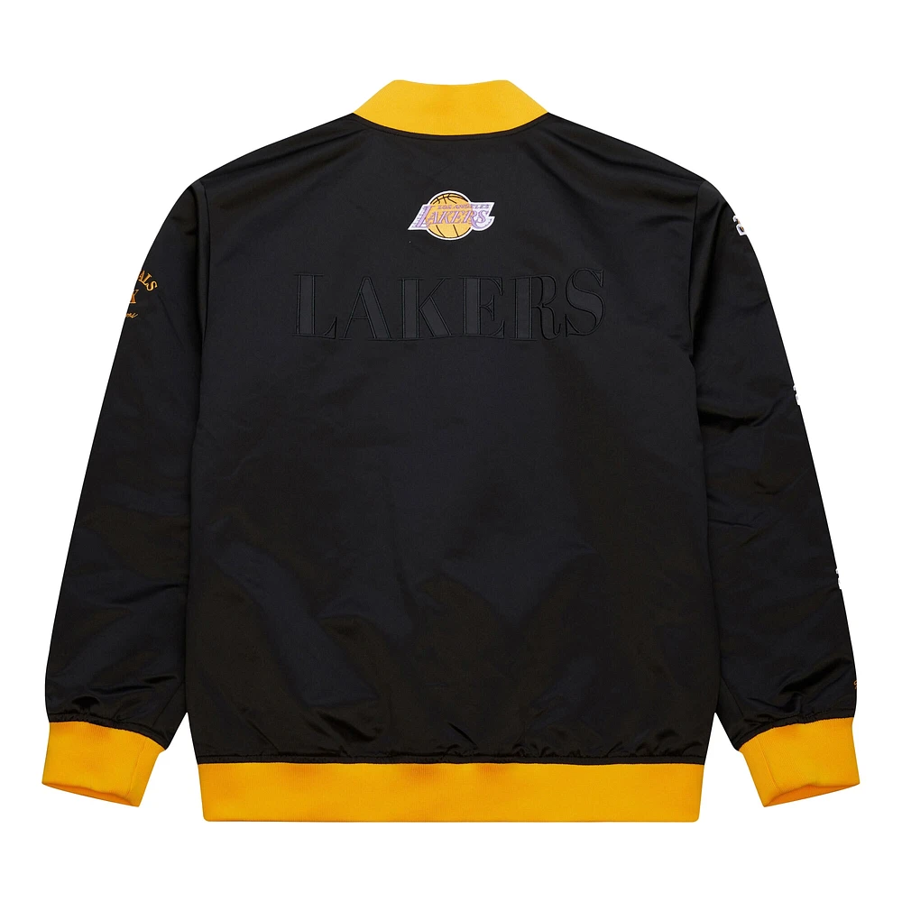 Men's Mitchell & Ness Black Los Angeles Lakers Hardwood Classics Team OG 3.0 Lightweight Satin Full-Snap Jacket