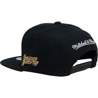 Men's Mitchell & Ness Black Los Angeles Lakers Hardwood Classics Wordstack - Snapback Hat