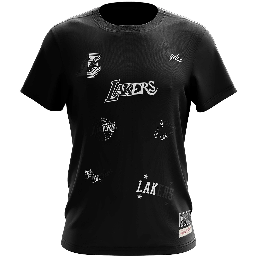 T-shirt de nuit Los Angeles Lakers Mitchell & Ness noir pour homme