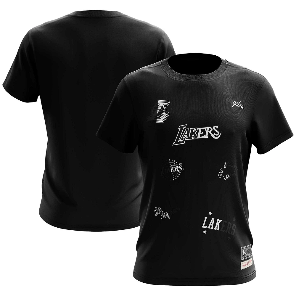 T-shirt de nuit Los Angeles Lakers Mitchell & Ness noir pour homme