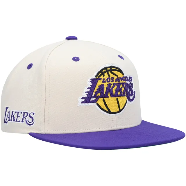 Men's Mitchell & Ness Cream Los Angeles Lakers First of Many Snapback Hat