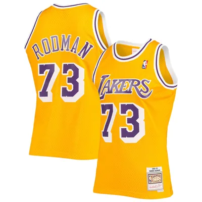 Men's Mitchell & Ness Dennis Rodman Royal Detroit Pistons 1988-89 Hardwood  Classics Swingman Jersey
