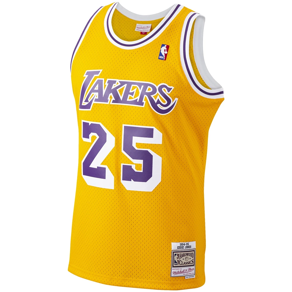 Maillot Mitchell & Ness Ed Jones Gold Los Angeles Lakers 1994/95 Hardwood Classics Swingman pour hommes