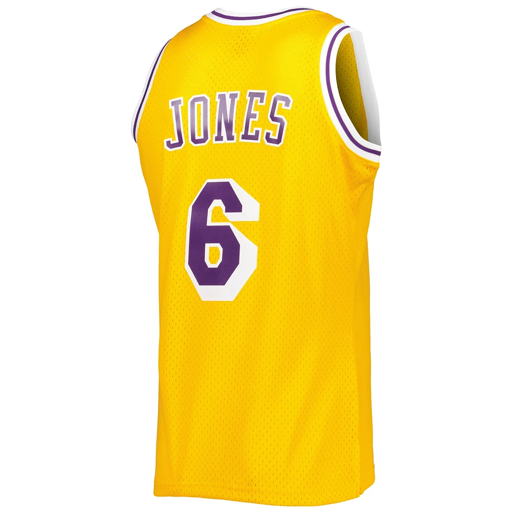 Men's Mitchell & Ness Eddie Jones Gold Los Angeles Lakers 1996/97 Hardwood Classics Swingman Jersey