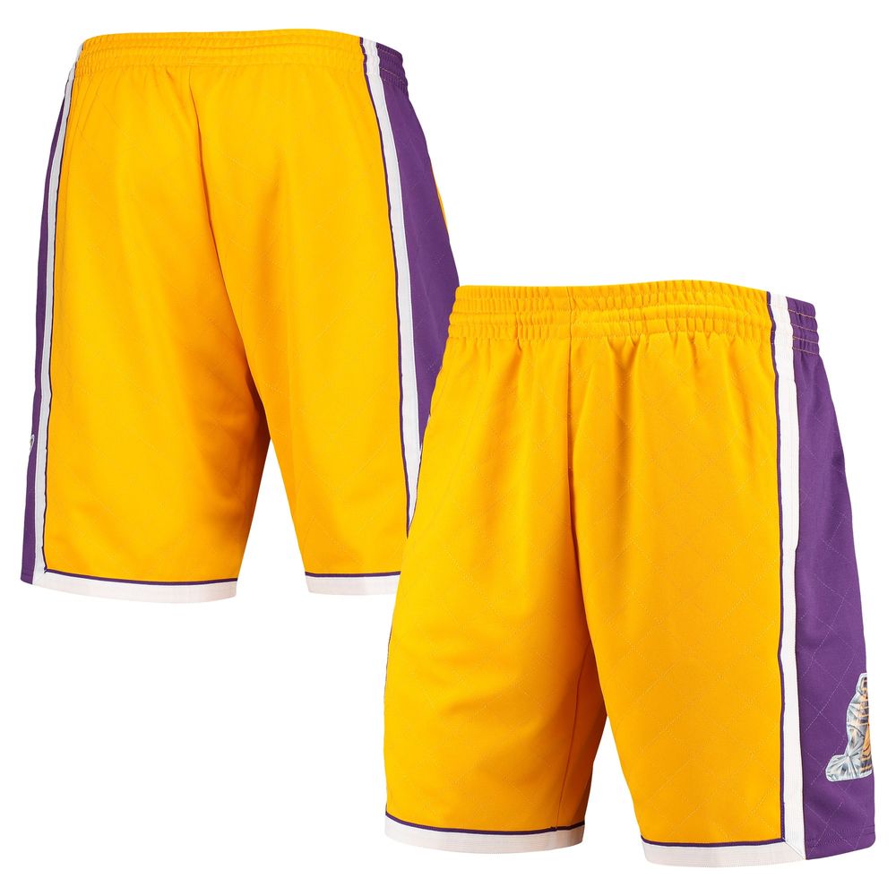Mitchell & Ness Gold Los Angeles Lakers Hardwood Classics Team Swingman Shorts