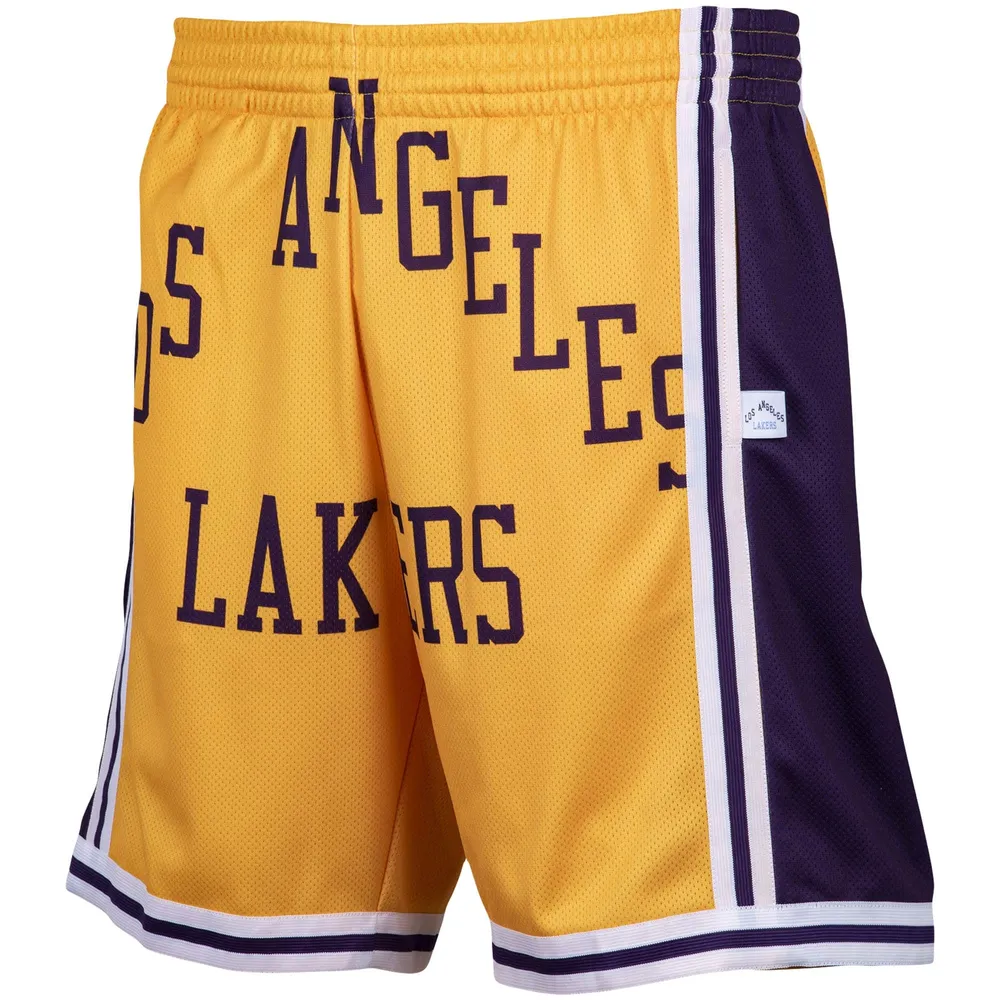 Men's Mitchell & Ness Gold/Purple Los Angeles Lakers Hardwood