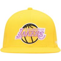 Men's Mitchell & Ness Gold Los Angeles Lakers Hardwood Classics English Dropback - Snapback Hat