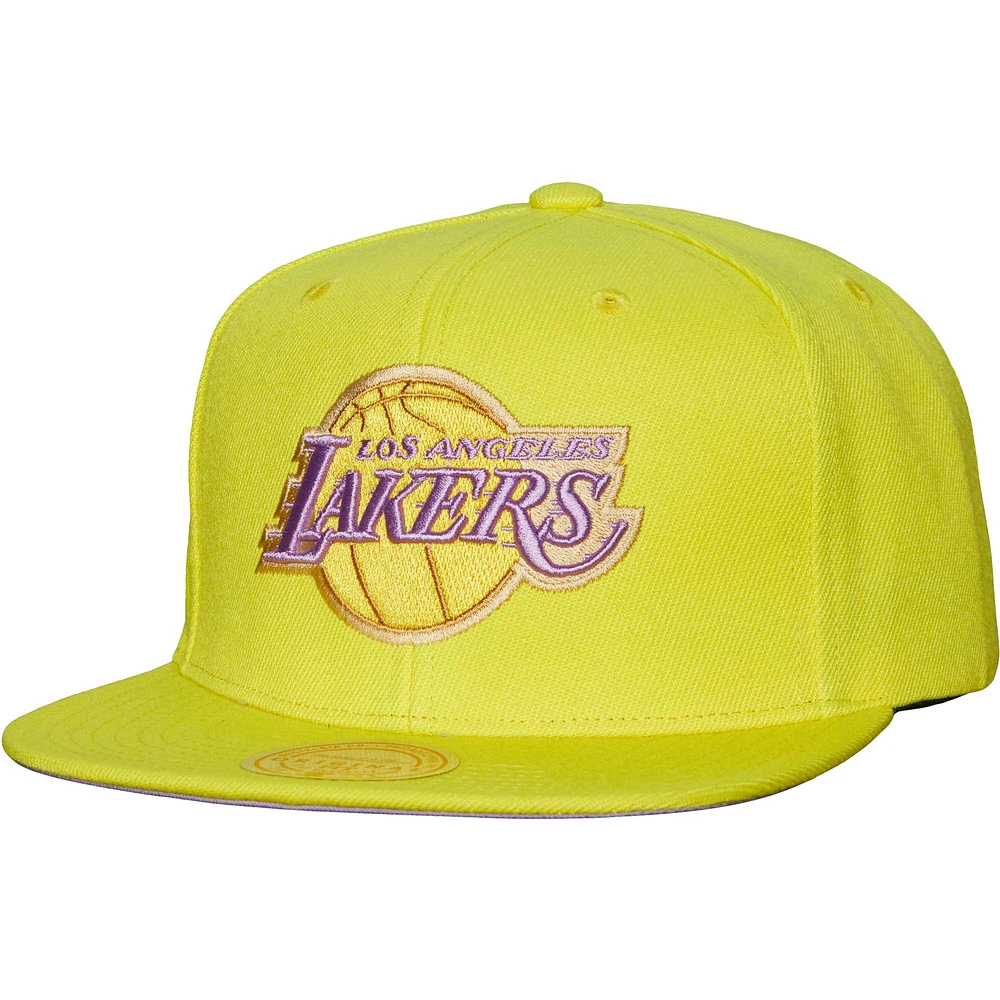 Casquette pour homme Mitchell & Ness Gold Los Angeles Lakers Hardwood Classics Soul Pastel Snapback