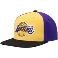 Men's Mitchell & Ness Gold Los Angeles Lakers On The Block Snapback Hat